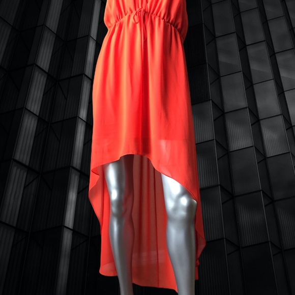 High Low Double Zero Asymmetrical Midaxi Halter Dress - Picture 4 of 9